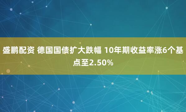 盛鹏配资 德国国债扩大跌幅 10年期收益率涨6个基点至2.50%